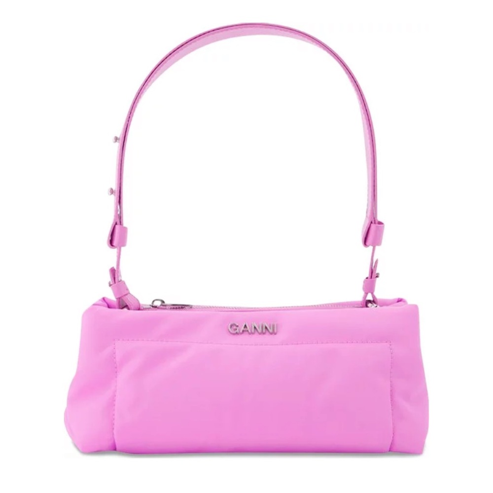 Ganni Pillow Shell Baguette Bag pink